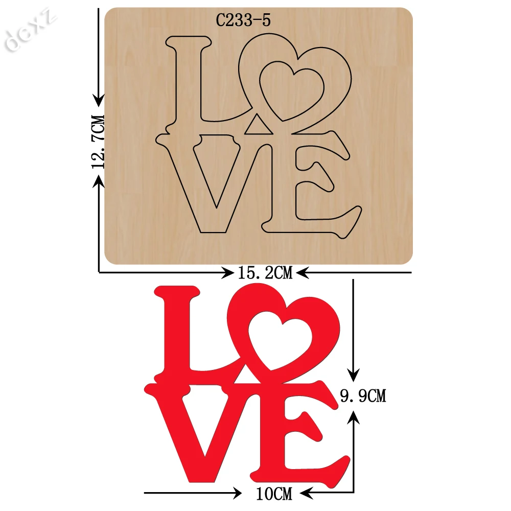 Новые деревянные штампы LOVE для скрапбукинга режущие совместимые с большинством