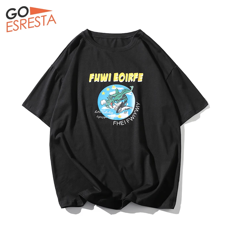 2020 мужская повседневная японская Футболка с принтом дракона уличная футболка