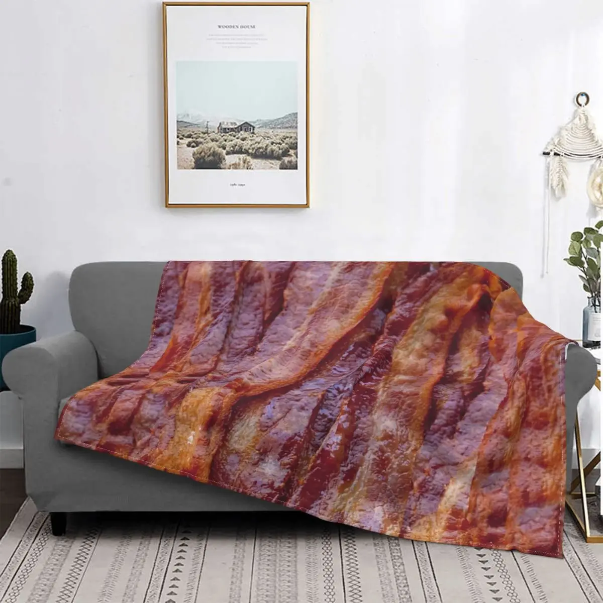 

Manta de muselina a cuadros para cama, manta de playa, colcha de Bacon frito