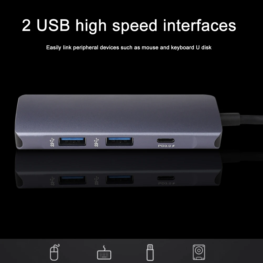 Usb-хаб type C к Usb3.0 HDMI type-C многопортовый Pd концентратор для Macbook Pro Аксессуары