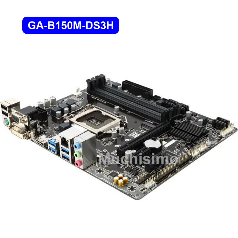 Материнская плата LGA 1151 Gigabyte GA-B150M-DS3H i7 i3 i5 DDR4 64 Гб M.2 HDMI-совместимая десктопная