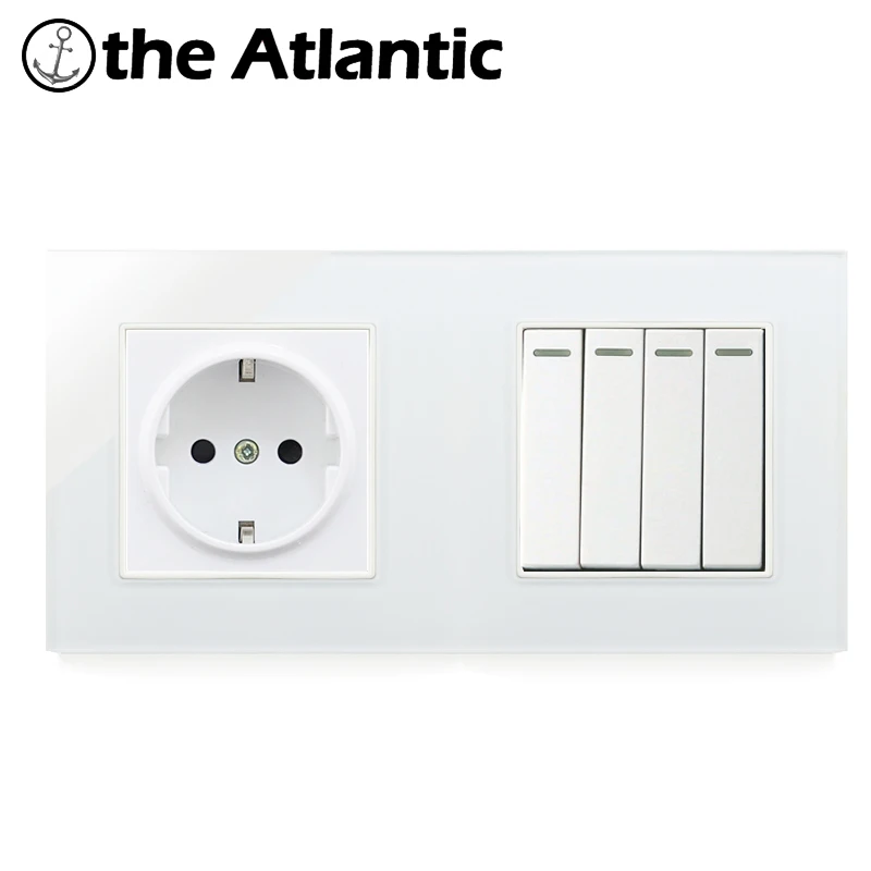 Atlectric 1 2 3 4 банда лампа кнопка выключателя света розетка стандарта ЕС