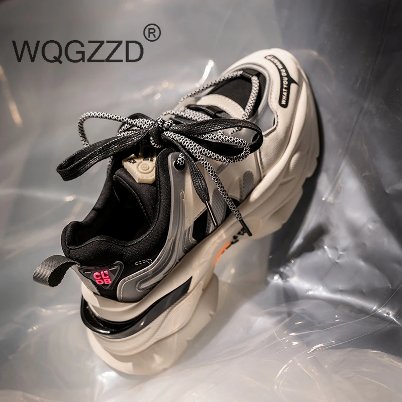 Кроссовки женские на толстой подошве люксовые брендовые кеды из воловьей кожи