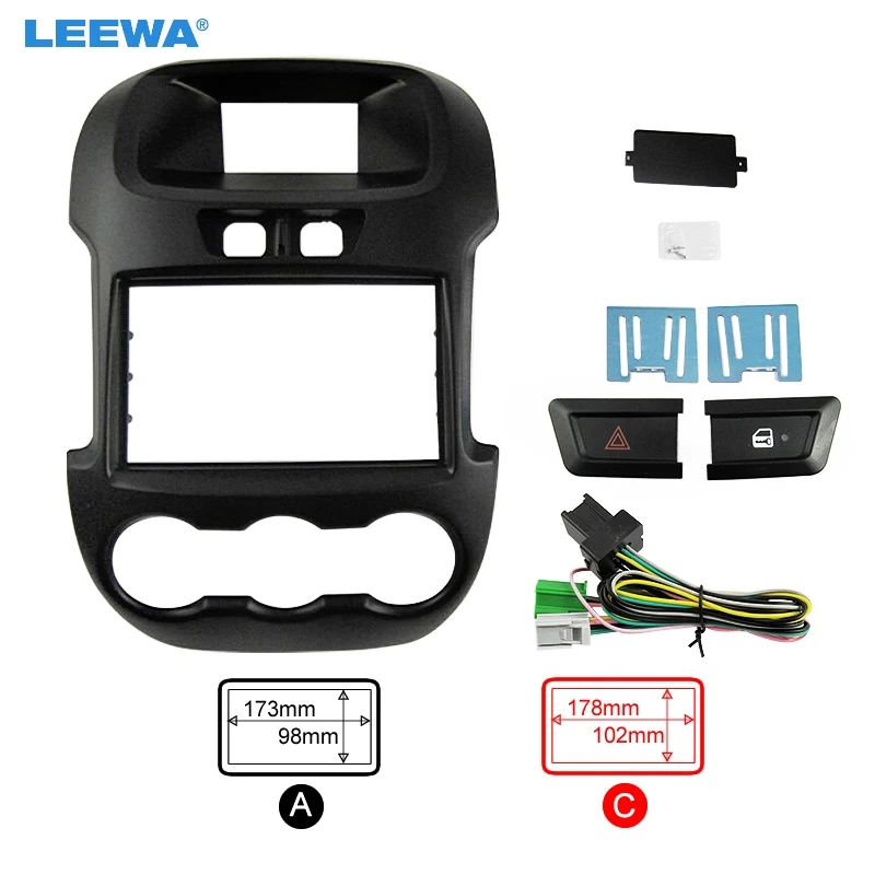 Автомобильная панель LEEWA для аудиосистемы 2DIN с рамкой Ford Ranger 2012 комплект
