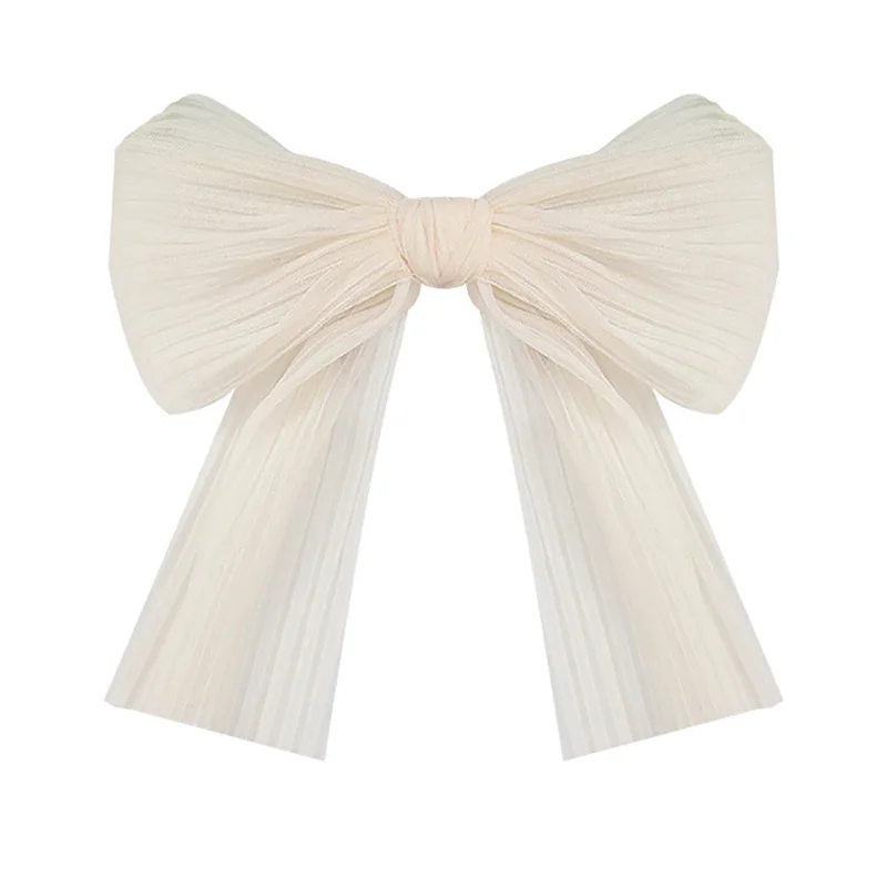 

Bowknot Ribbon Hair Clip White Oversize Bow Hairpin Lady Hair Accessory Wedding Girls Spring Clips Hair Accessories Women's