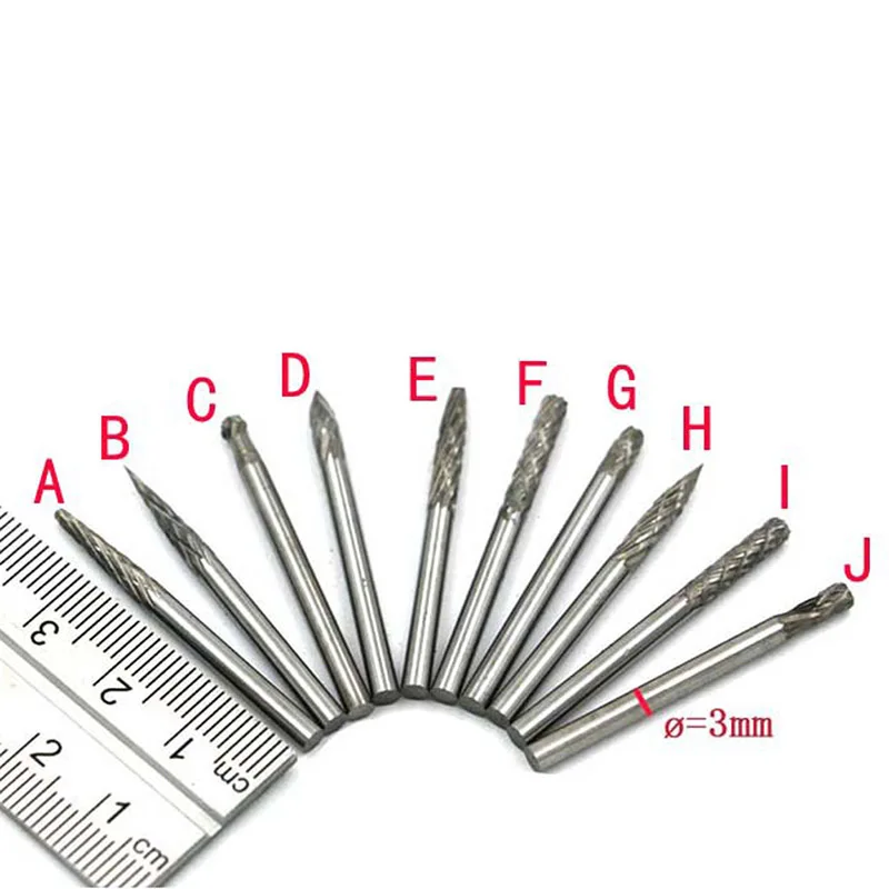 

HRC70 Tungsten Steel Carbide Rotary Burr Die Grinder Drill Bits Workshop Tools