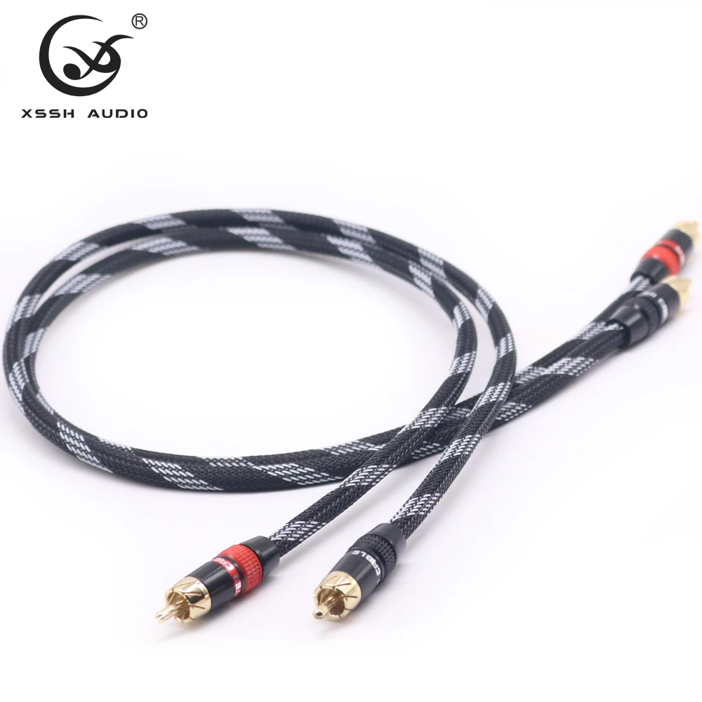 XSSH HI end Fi Высокое качество видео DIY RCA кабель 4N OFC 2RCA мужской и аудио кабели| |