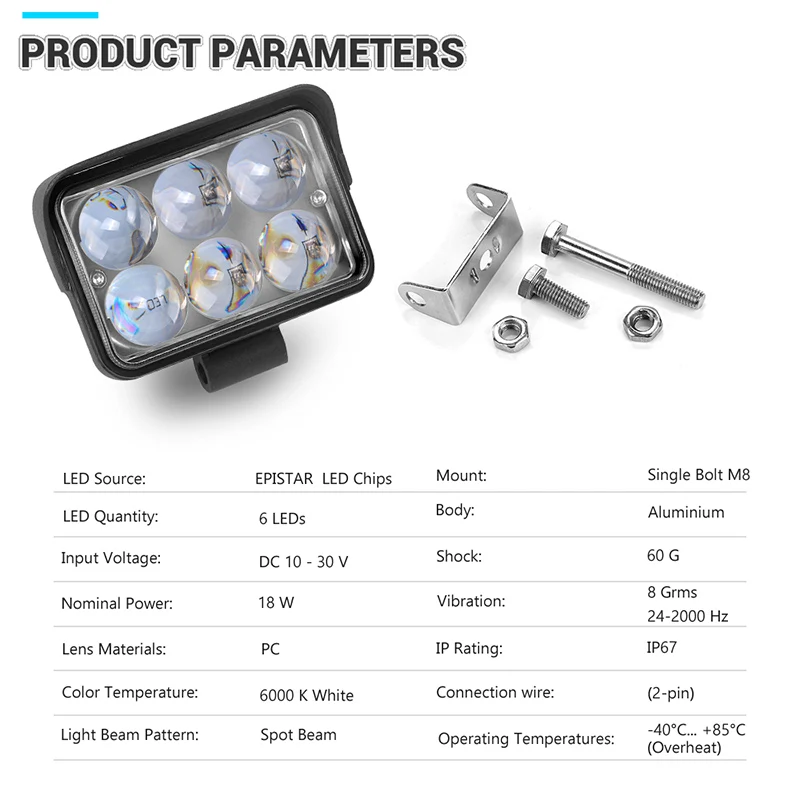 4 5 дюйма 18 Вт Светодиодный светильник для работы 4D объектив Точечный точечный луч