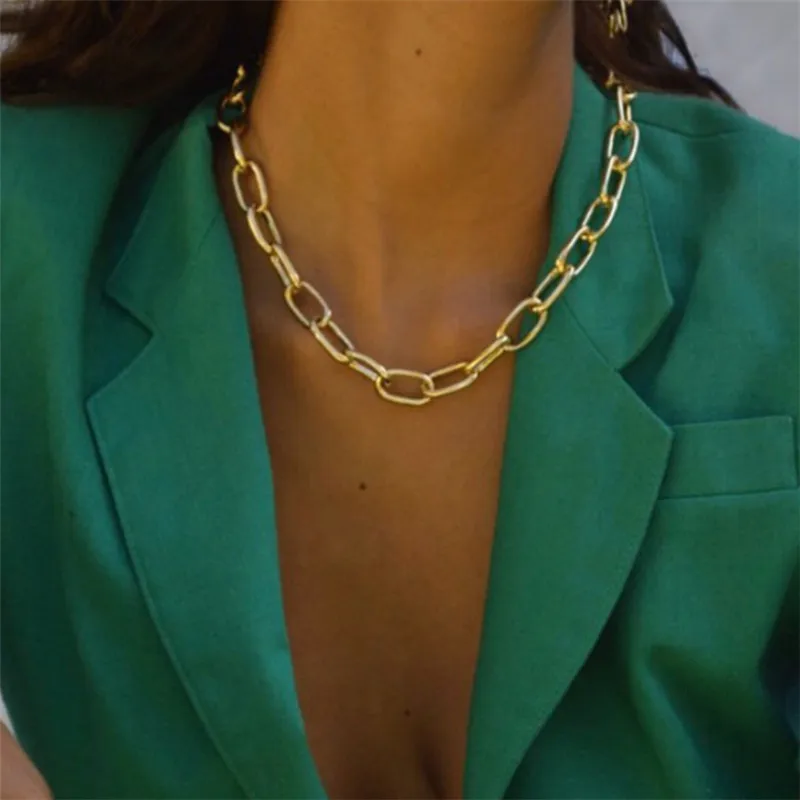 В стиле панк бохо кубинская металлическая цепочка ожерелья звено стимпанк рок