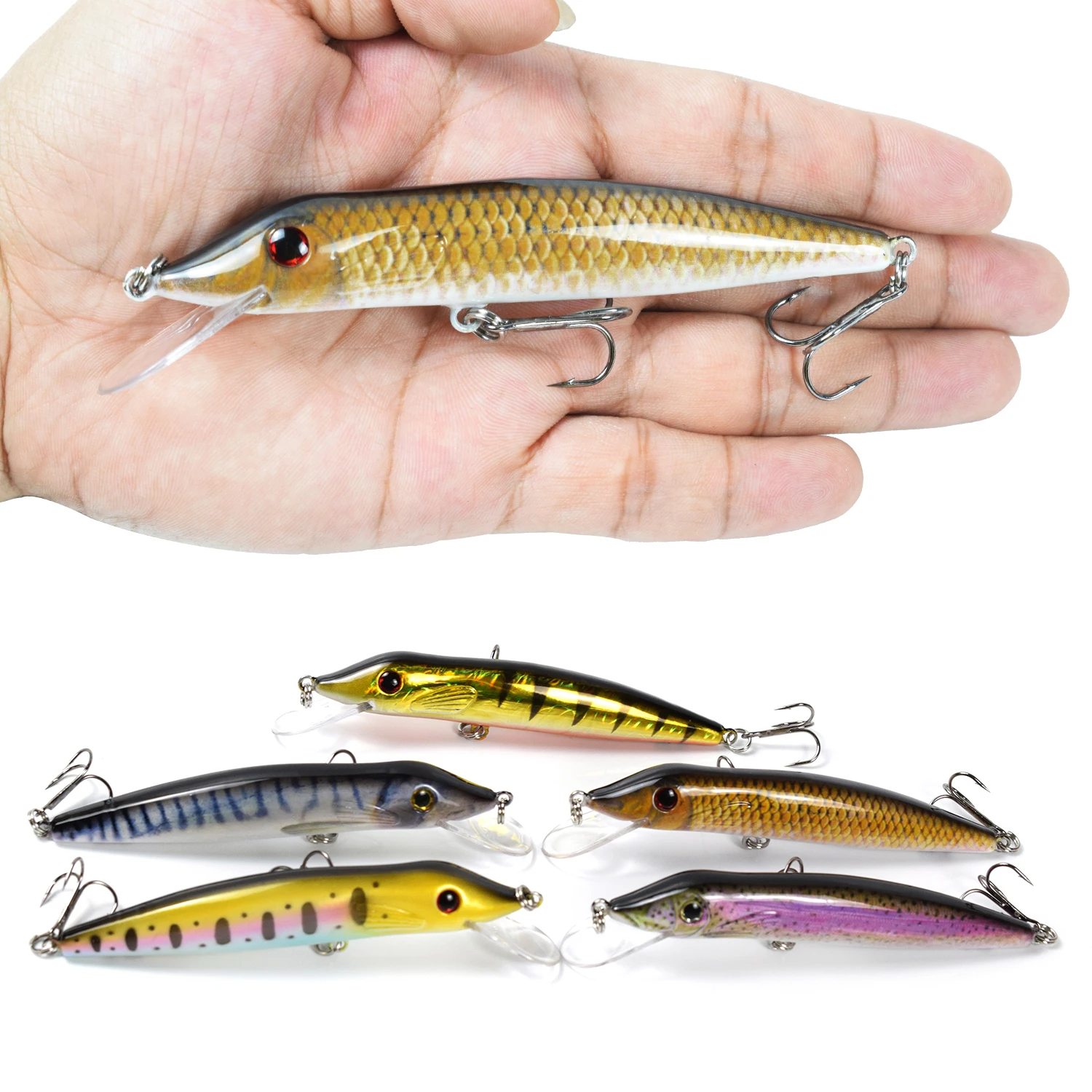 Рыболовная Приманка в виде гольяна с 3D глазами искусственные джиг воблеры