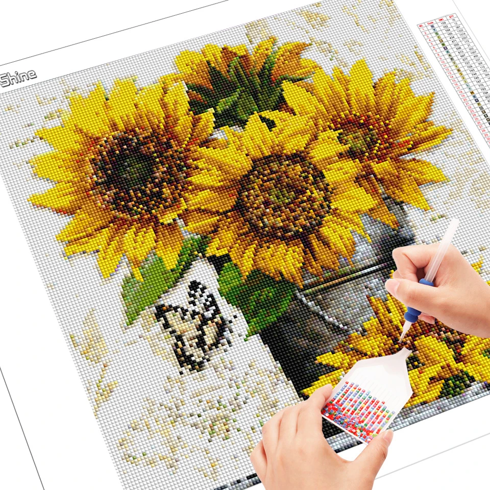 EverShine DIY Sunflowers Diamond Embroidery Sale Diamond Painting Full Square Flowers Cross Stitch Diamond Mosaic Handicraft Art