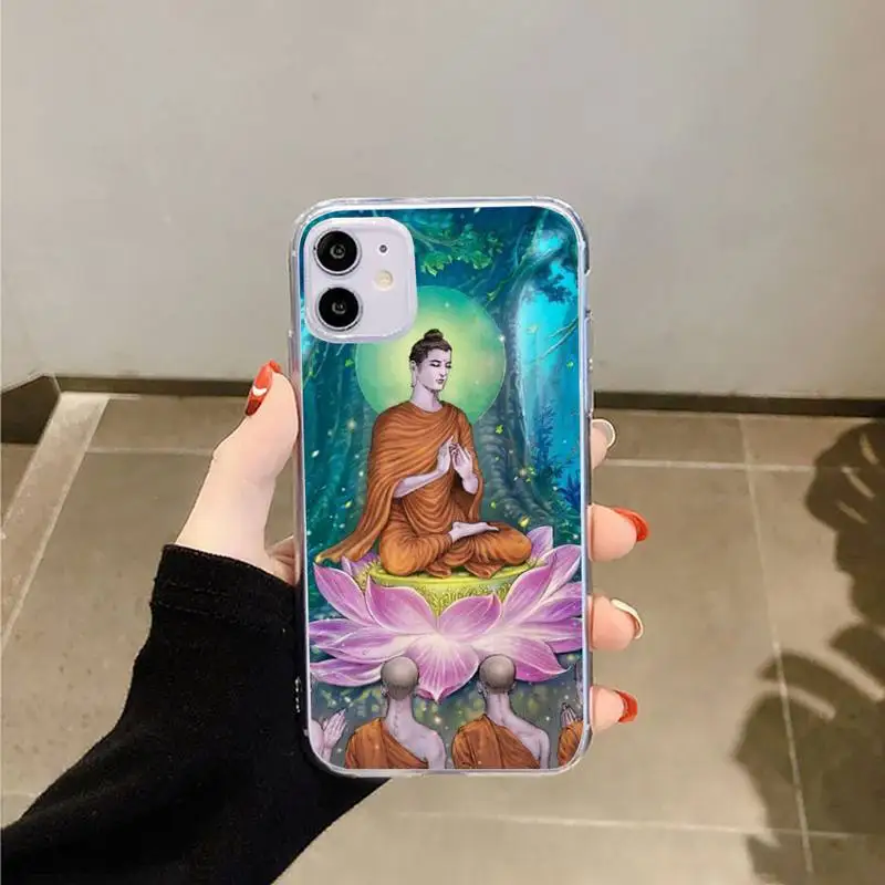 

Gautama buddha Phone Case Transparent for iPhone 6 7 8 11 12 s mini pro X XS XR MAX Plus