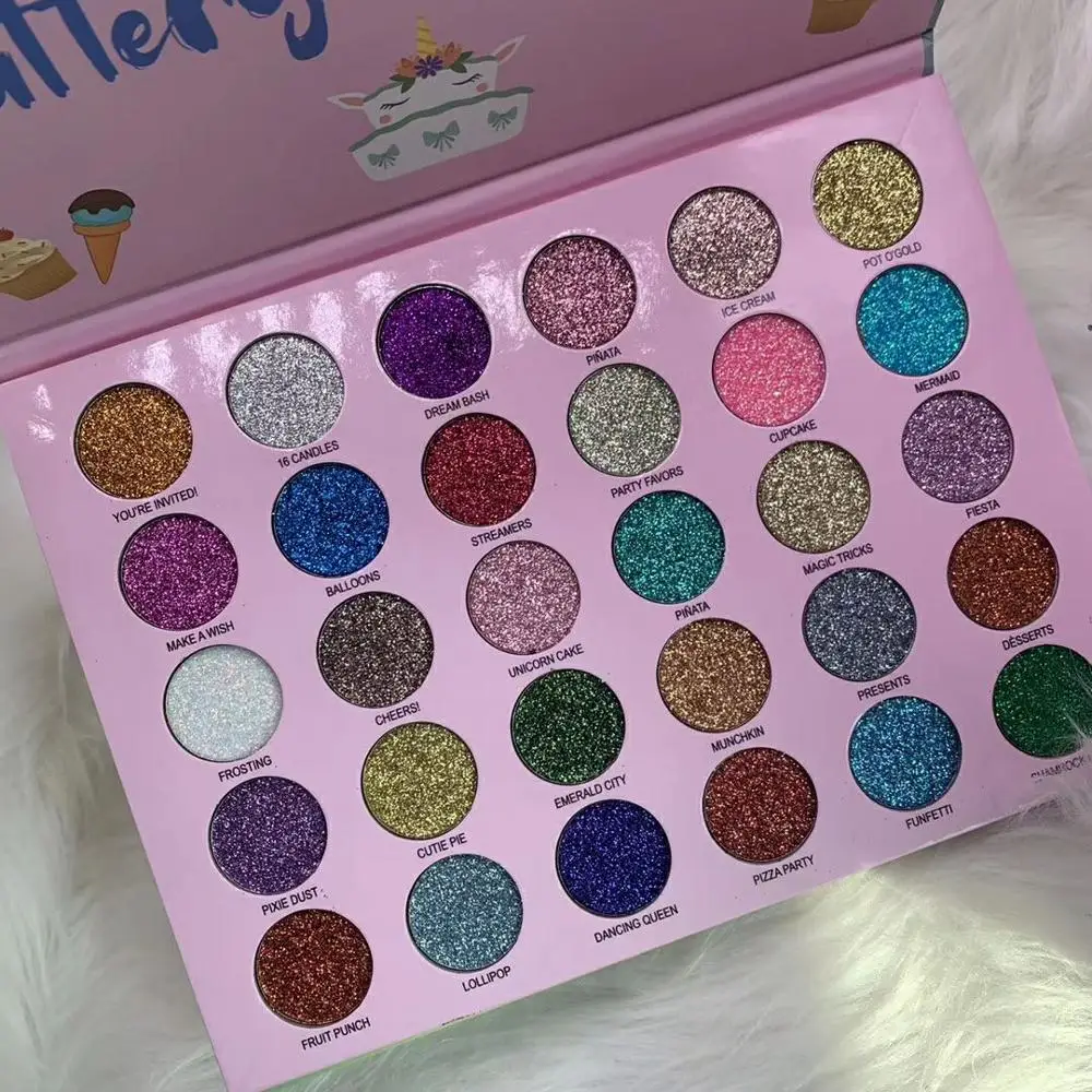 New Arrival Long-lasting Glitter Eye shadow makeup 30 colors party like a glittery unicorn eye pressed powder DHL Free