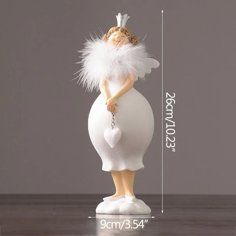 

Nordic Angel Princess Figurine Modern At Ornament European Girl Statue Resin Craft Home Decoration Living Room Birthday Gift
