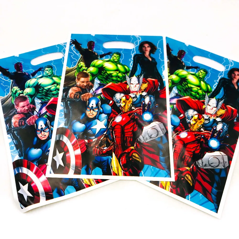 10 шт./компл. тематические подарочные сумки с Мстителями украшение для вечеринки в