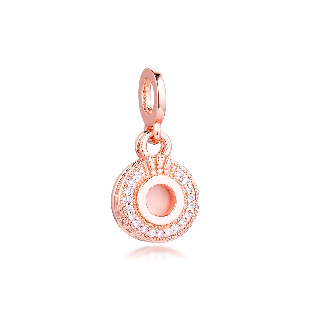 Подлинное 925 пробы серебро розовое золото сверкающие проложить Корона о с