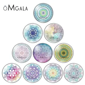 Стеклянный кабошон для фотосъемки reidgler mix, Священная мандала, 8 мм, 10 мм, 12 мм, 14 мм, 16 мм, 18 мм, 20 мм, 25 мм, 30 мм, Подвесные серьги сделай сам, аксессуары