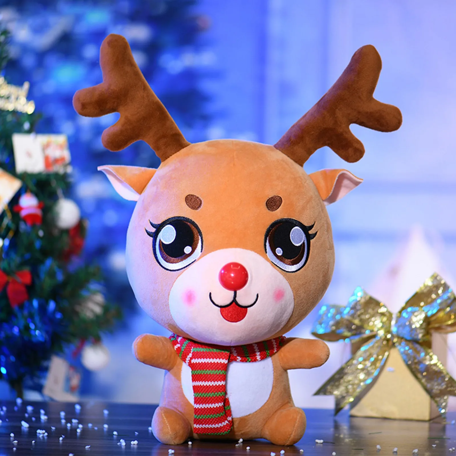 

Cartoon Plush Doll Christmas Elk Anime Animal Soft Stuffed Toys Birthday Gift Holiday Gift For Boys And Girls Home Decoration