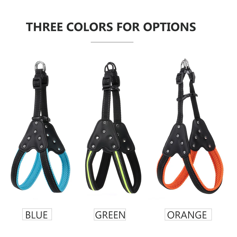 Шлейка для собак регулируемые шлейки Стразы со стразами металлические крючки