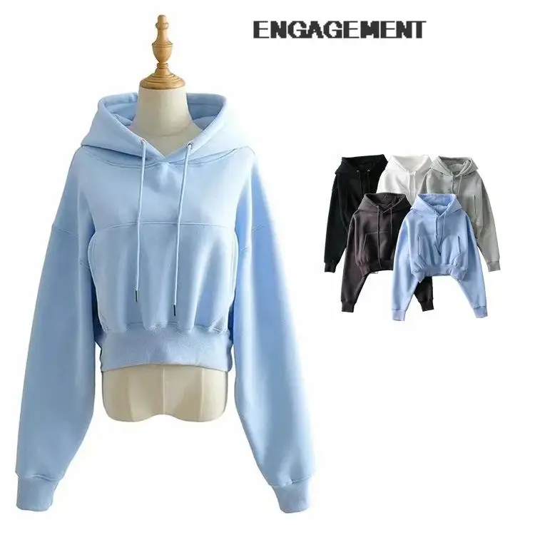 

ENGAGEMENT Autumn winter Women fashion all-match plus velvet sweater plus size hoodies loose winter tops teens Za 2021 Trafaluc