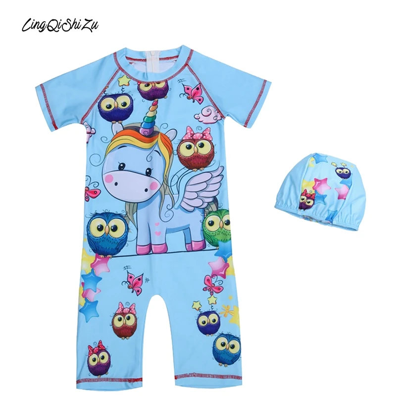 2 цвета защита от солнца розовый синий купальник для маленьких девочек Цельный