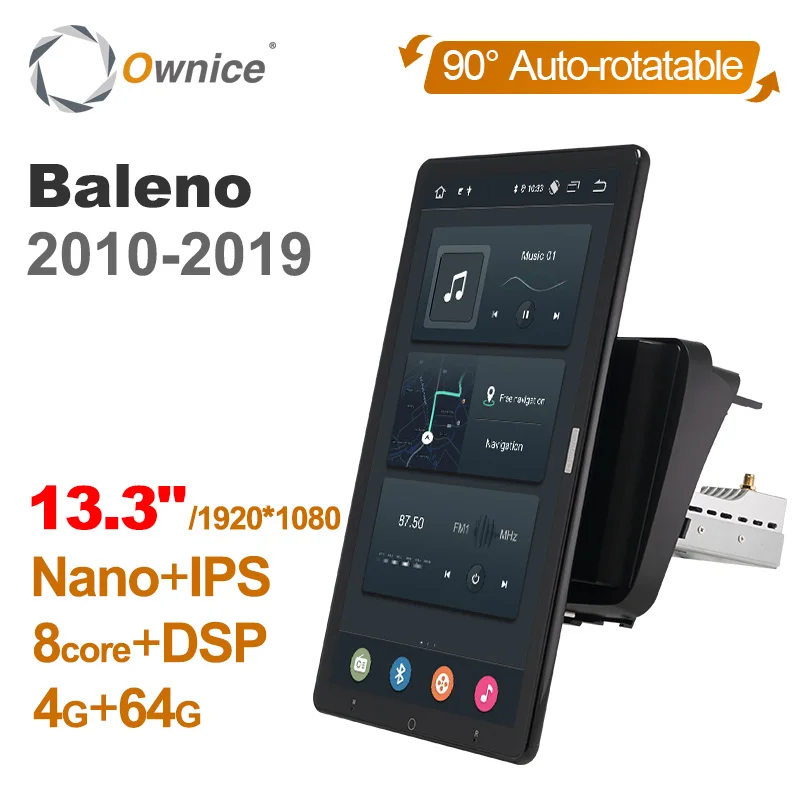 

1920*1080 Android 10.0 Ownice 13.3 Inch Rotation Autoradio 1 Din for SUZUKI Baleno 2010 - 2019 Car Radio Auto GPS Multimedia DSP