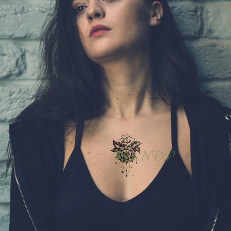 Водостойкая Временная тату наклейка сексуальная любовь ожерелье наклейки флэш