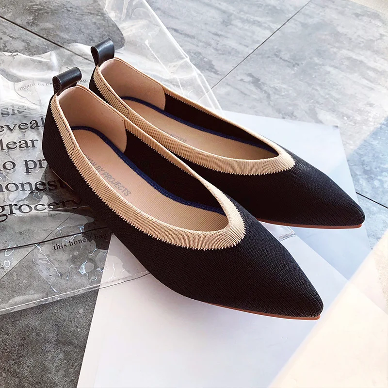 Женские повседневные туфли с острым носком на плоской подошве женские слипоны