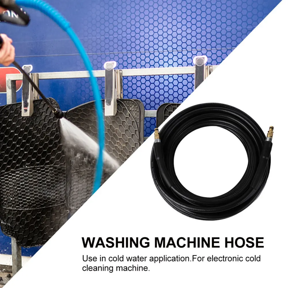 

1Pc 6M Professional Pressure Washing Machine Hose Pipe Rubber Water Heater Hose for Car Cleaning Washer Female Connection(Black)