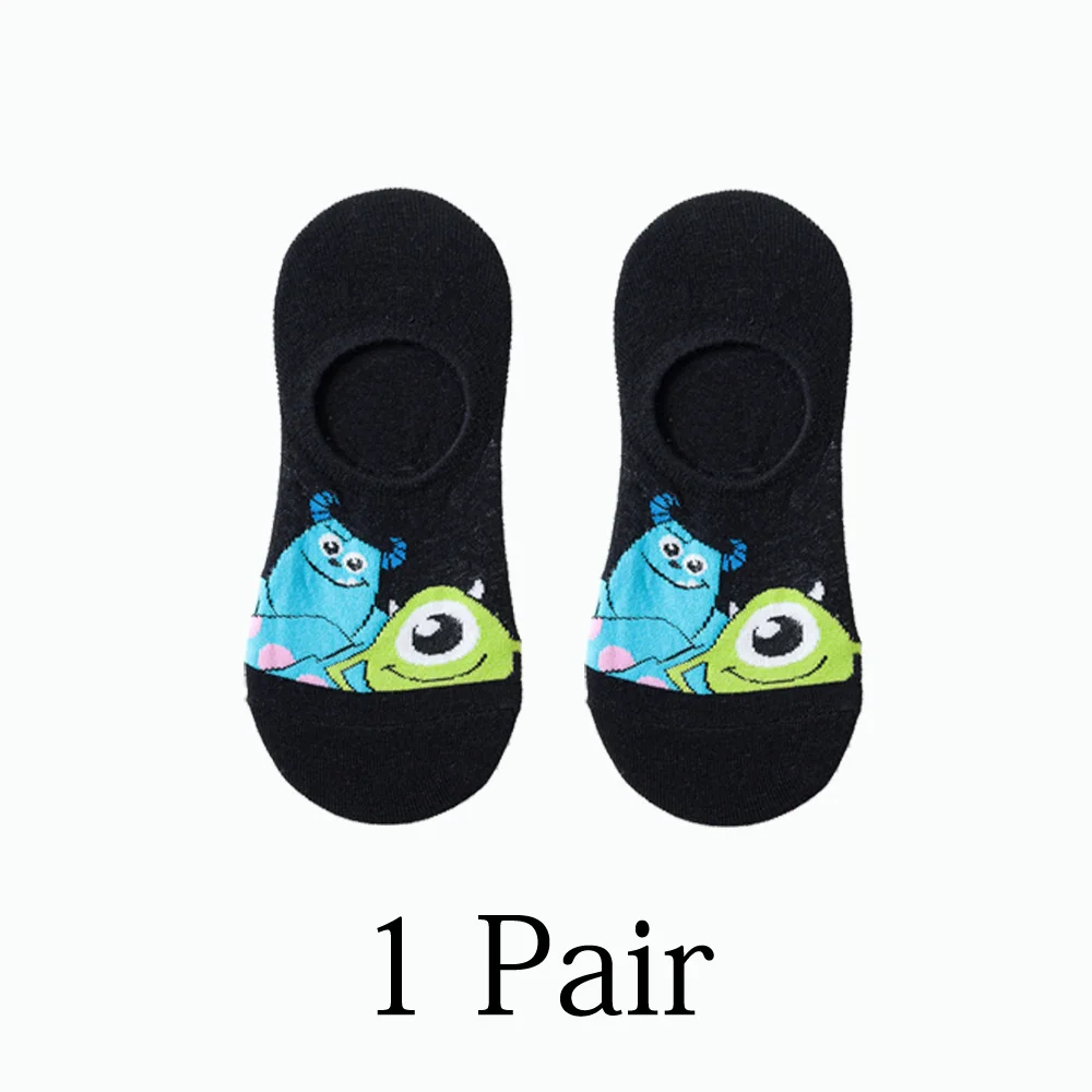 one pair 13 Для женщин носки в Корейском стиле летнее платье с милыми животными, Носки с рисунком медведя из мультика Мышь заниженные носки тонкие милые невидимые силиконовые Нескользящие носки-башмачки дропшиппинг - Цвет: one pair 13