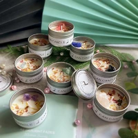 infused soy candles with healing crystals and dried flowers placed by hand contains the soothing fragrance of natural soy wax