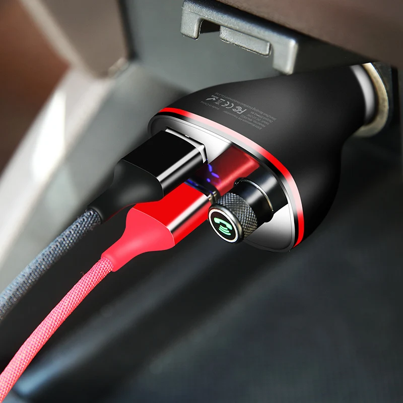 ROCK B300 Bluetooth Автомобильный fm-передатчик USB Автомобильное зарядное устройство цифровой алюминиевый сплав Быстрая зарядка мониторинг для телефонов