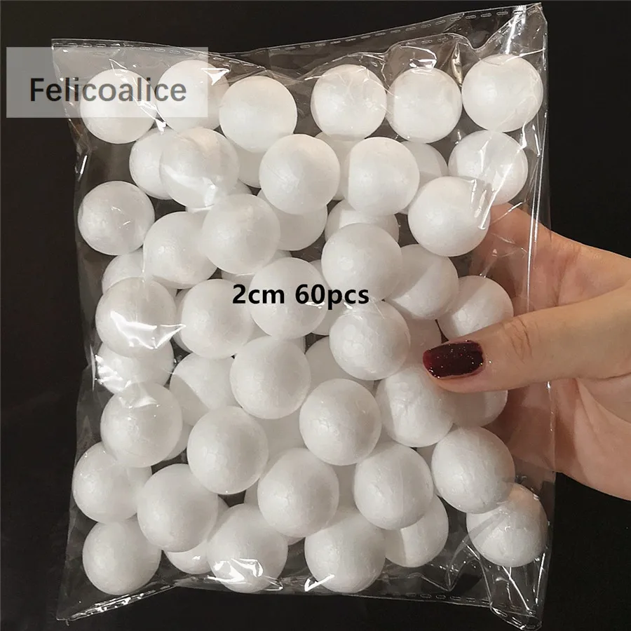 

10/50/200PCS DIY Round Styrofoam Balls Christmas Ball White Modelling Polystyrene Foam Craft Balls Christmas Decorations Wedding