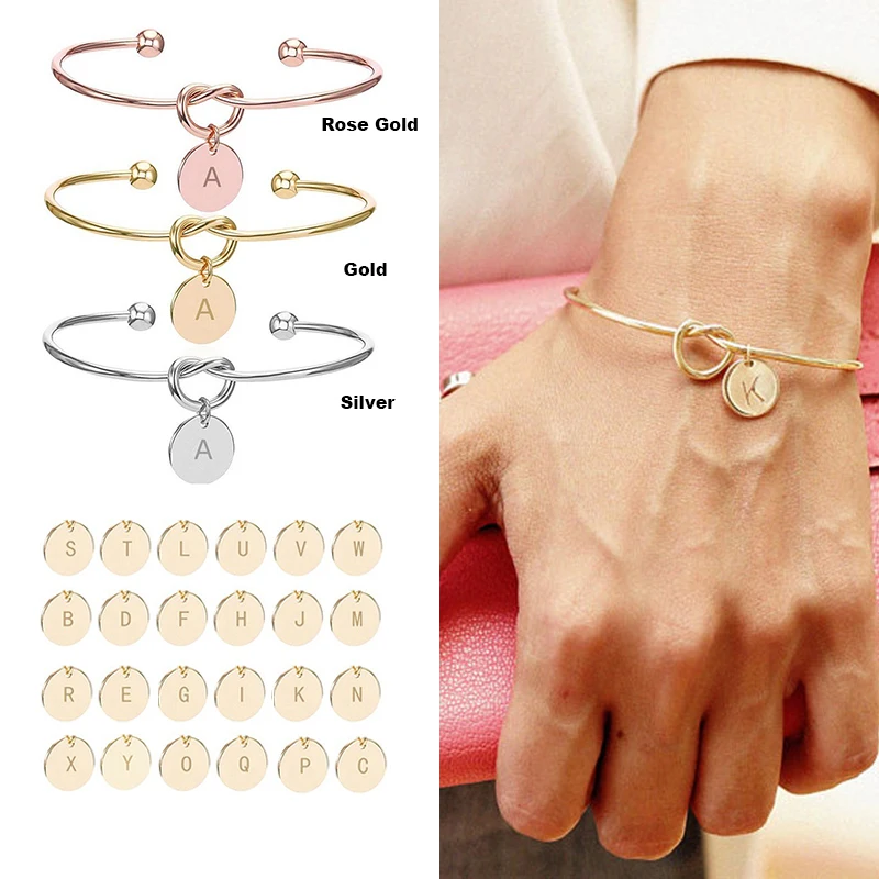 Браслет с буквами 24 инициала романтический подарок для подруги на день Святого