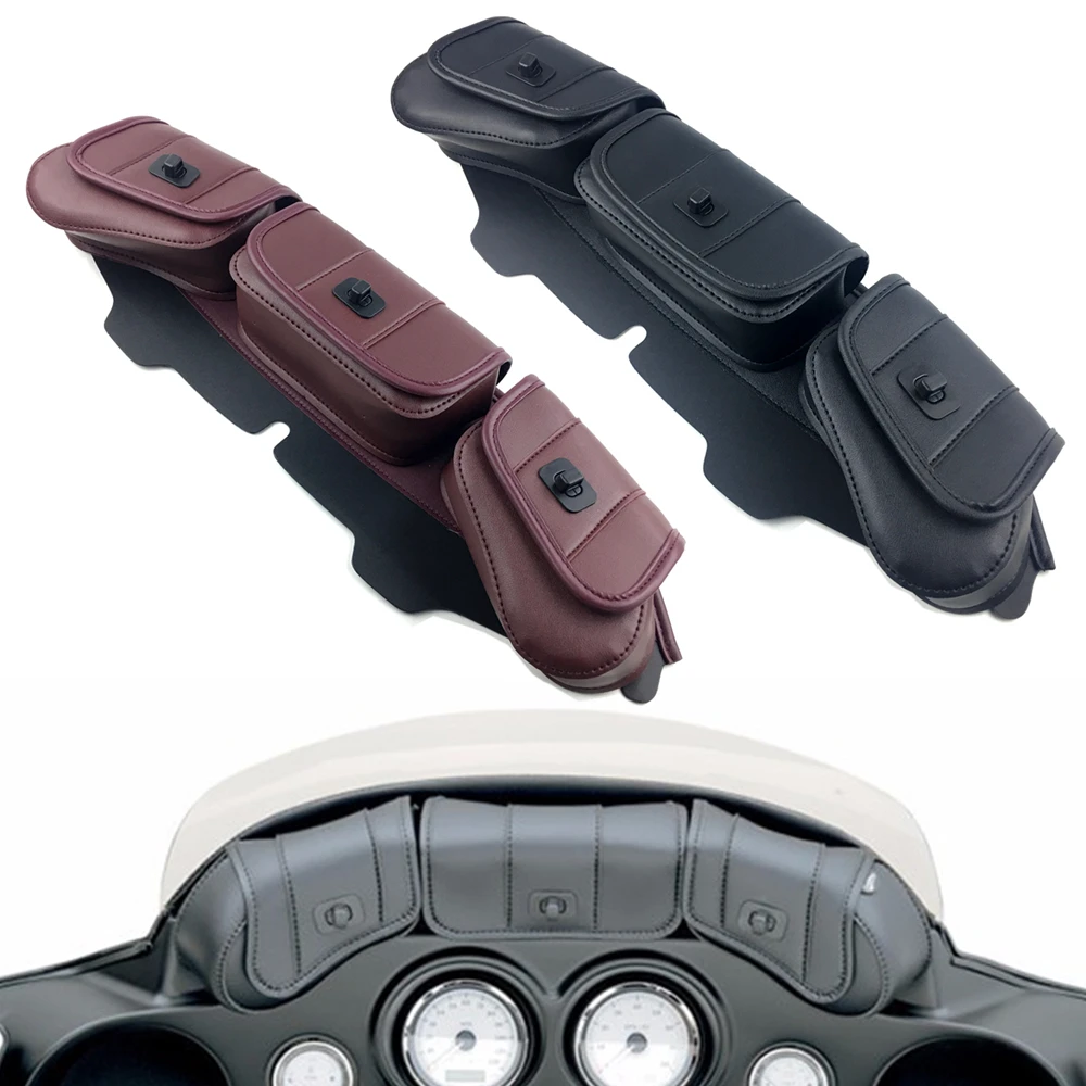 For Harley FLHT FLHTC FLHX Touring Windshield Bag Saddle 3 Pouch Pocket Fairing | Bags & Luggage