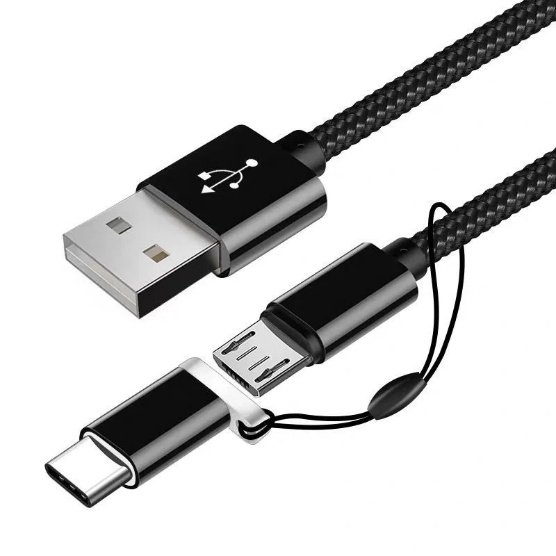 

PANFU 2.4A Micro USB Cable 2 in 1 USB Type C Fast Charging Data USB C Charger Cable for Samsung Xiaomi Oneplus Huawei P9