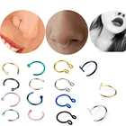 U-образное кольцо для пирсинга носа, ювелирное изделие в стиле панк из нержавеющей стали, имитация губ, носа, пирсинга