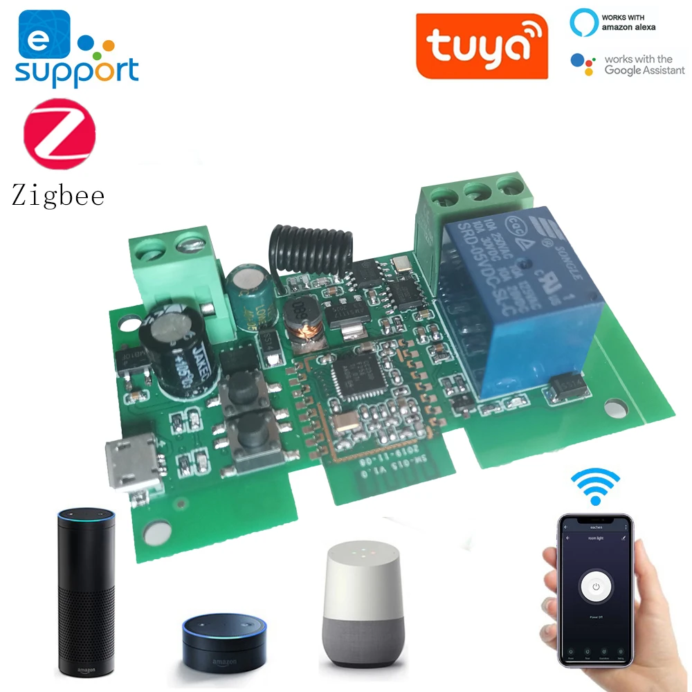 DC5-32v Ewelink ZigBee Relay Module Remote Control Light Switch Work With Alexa Google Home Sonoff/Tuya Smart Hub Gateway Bridge |