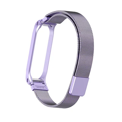 Mi lanese магнитный ремешок для xiaomi mi band 3 4 браслет из нержавеющей стали для xiaomi браслет сменный металлический браслет mi band 3 - Цвет: Style 1 Purple