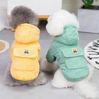 winter dog coat cozy thicken windproof dog coat fleece lining corduroy dog jacket for small dogs schnauzer teddy apparel