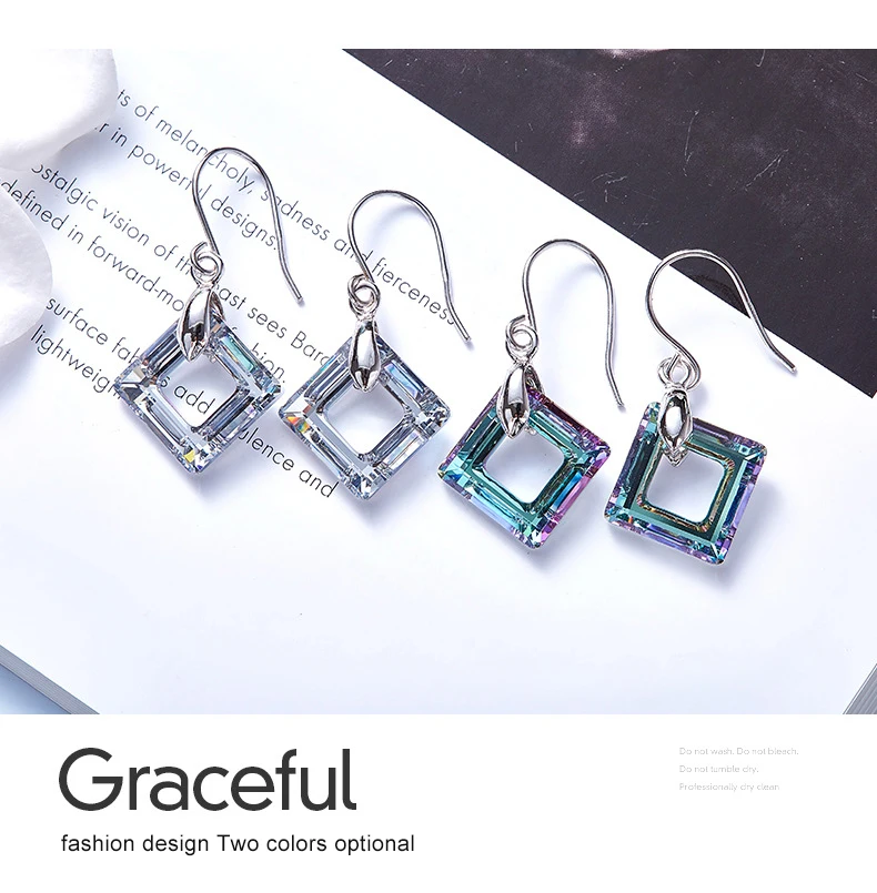 Warme Farben, женские серьги с кристаллами Swarovski, S925, серебряные серьги-капли с кристаллами, европейские ювелирные изделия, вечерние серьги