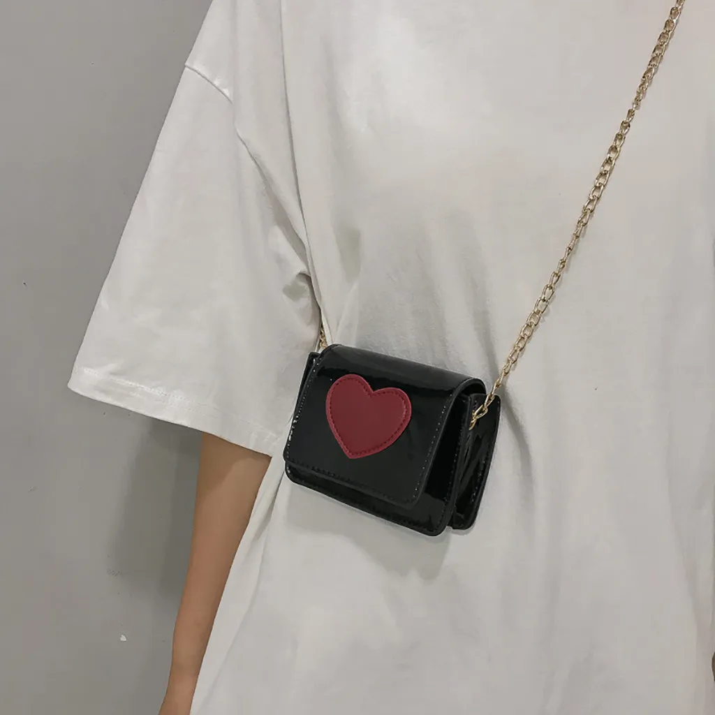 Модная миниатюрная сумка через плечо в форме сердца для женщин из искусственной