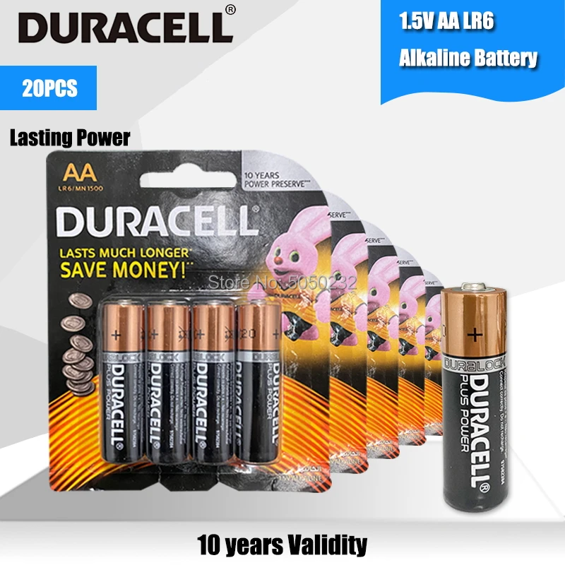 20 шт. оригинальная щелочная батарея Duracel LR6 AA 1 5 В электрическая игрушечная зубная