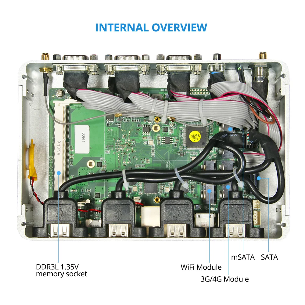 Мини ПК Intel Celeron J1900 Windows/Linux 8 * USB 6 2 LAN HDMI VGA Wi Fi 3G 4G LTE|Мини ПК| |