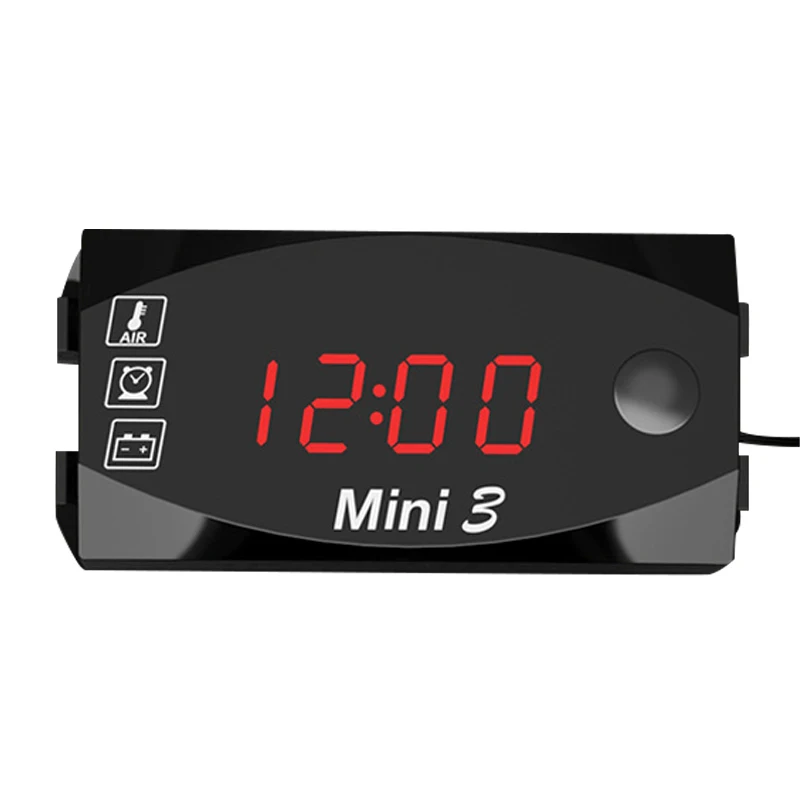 Электронные часы для мотоцикла вольтметр термометр три в одном светодиодный