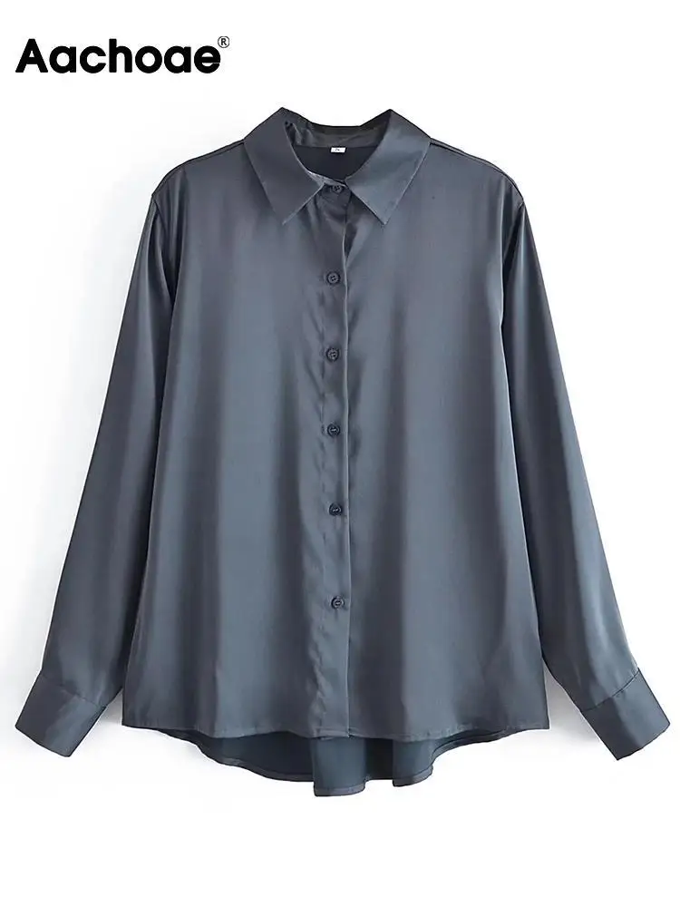 

Блузка женская однотонная с отложным воротником, однобортная, элегантная