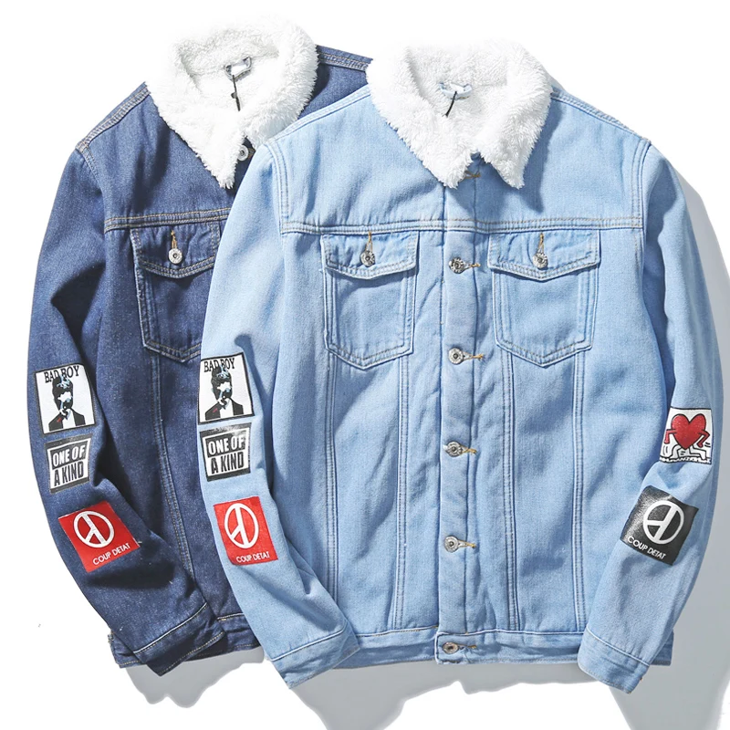 Мужская куртка и пальто модная теплая толстая верхняя одежда джинсовая зимние