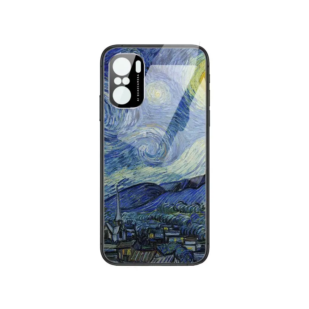 

Van Gogh Art Oil Painting Phone Case For POCO F1 F2 F3 Pro X3 M3 9C 10T Lite NFC Anime Black Cover Silicone Back Prett mi 10 ult
