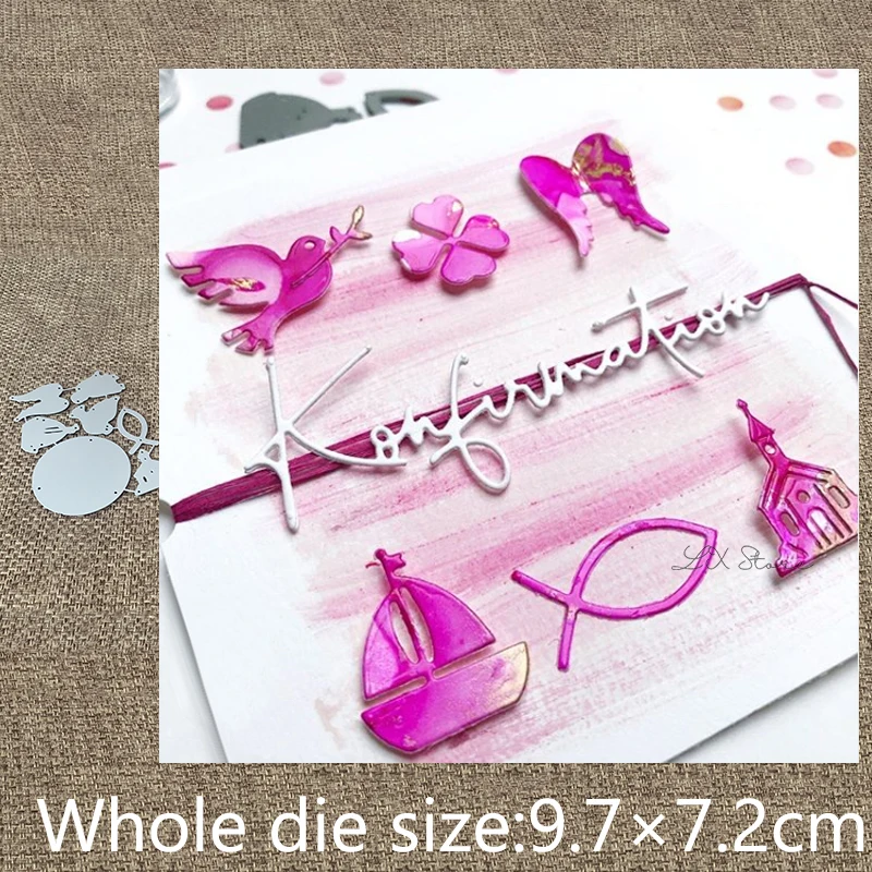 7 шт. металлические трафареты для вырезания в виде крыльев церкви рыбы | Дом и сад