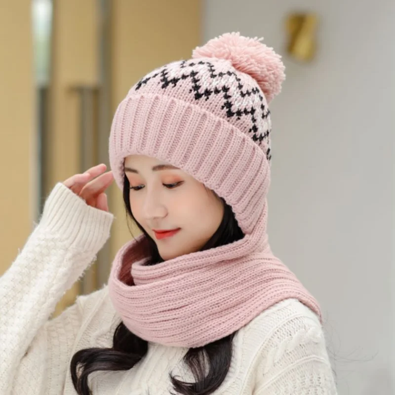 Шерстяной комплект из шапки и шарфа женский | Аксессуары для одежды